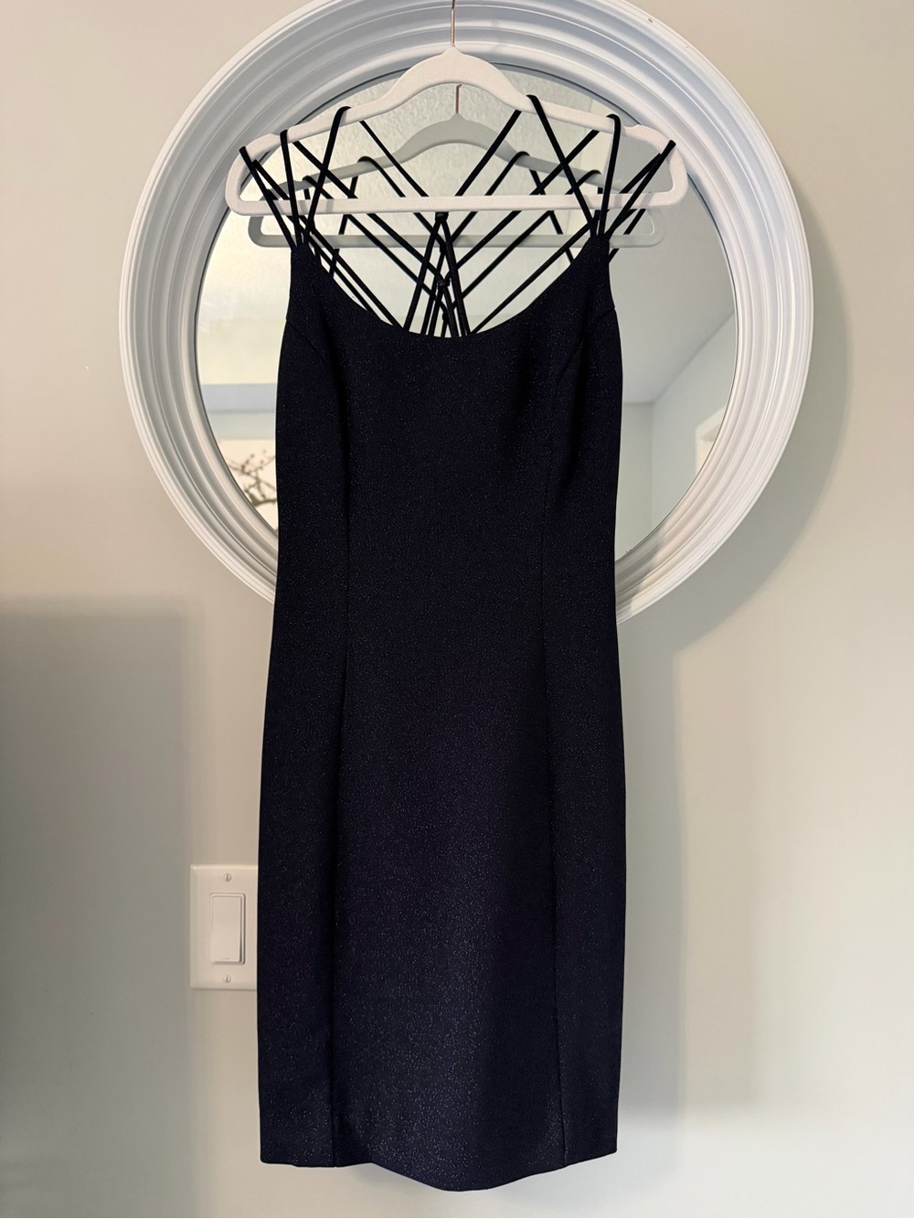 Vintage 90’s Y2K Lori Ann Montreal Shimmer Cocktail Dress Caged Strappy Back sz2
